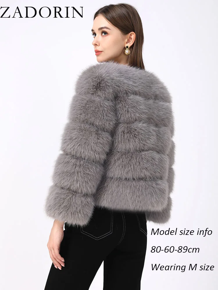 Mink coat, winter black and white faux fur coat, elegant and fluffy faux fur leather jacket for women