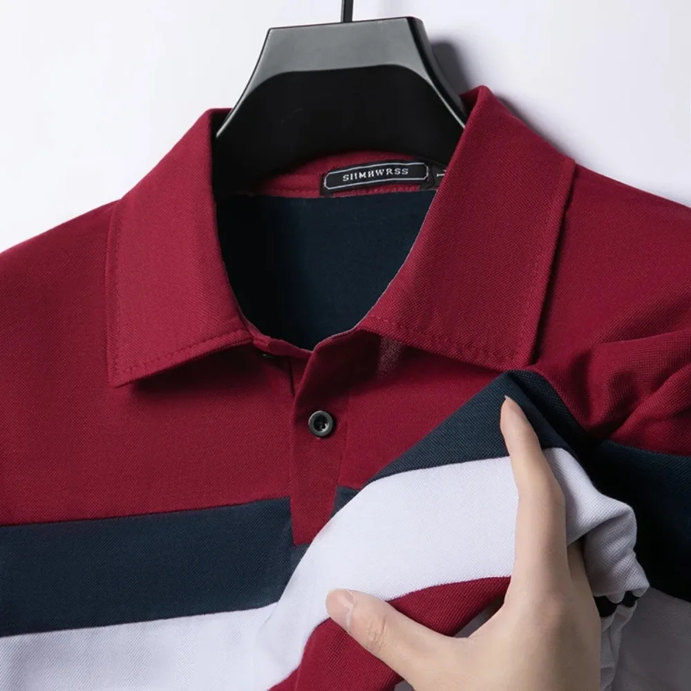 Polo Shirt Mens Polo Large T Shirts Stritching Long Sleeve Turn-down Collarshirts Business Tee Shirt Streetwear 250715
