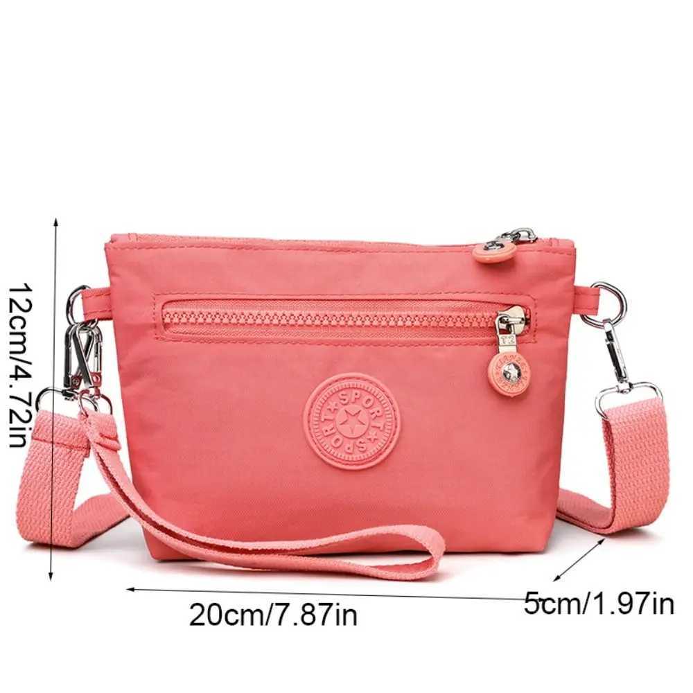 Storage Bag Nylon Zipper Crossbody Bag Solid Color Handbag Canvas Shoulder Bag Korean Style Coin Purse Small Phone Bag Women