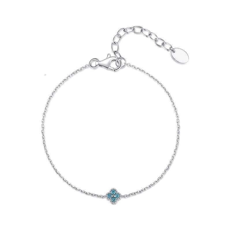 S Pure Sier Lucky Four-Leaf Flower Mini Necklace Bracelet Jewelry Set for Women French Elegant Light Sweet Gift