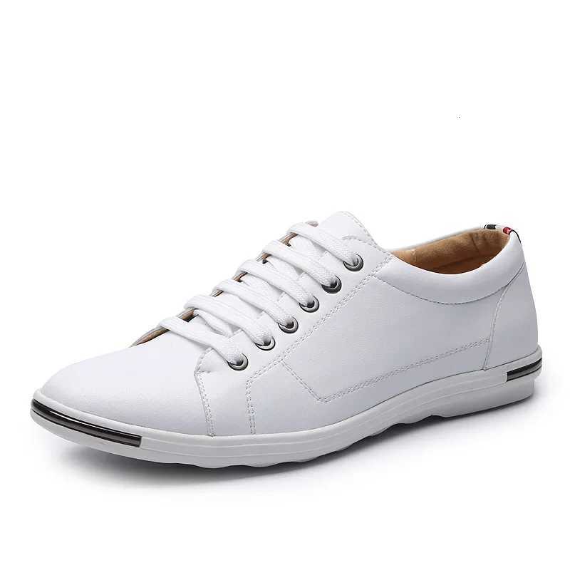 Men Size 38-48 Casual Breathable White Sneaker Leather Driving Walking Shoes for Men Skate Comfortable Stylish for Everyday Wear W250716