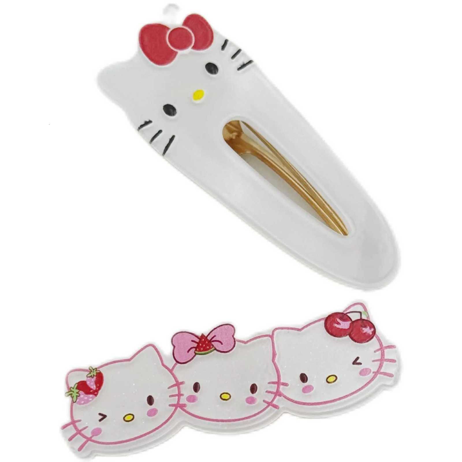 Sanrio 4pcs Sanrio Japanese Card Kitty Cat Girl Hair Clip Childrens Hair Clipw250716