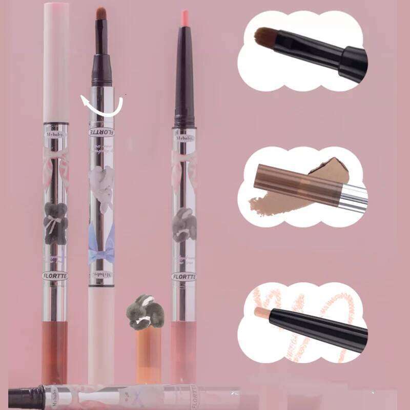 FLORTTE Double Head Horizontal Lying Silkworm Peng Shadow Pencil Matte Shimmer Eyeliner Gel Pen Highlights X250716