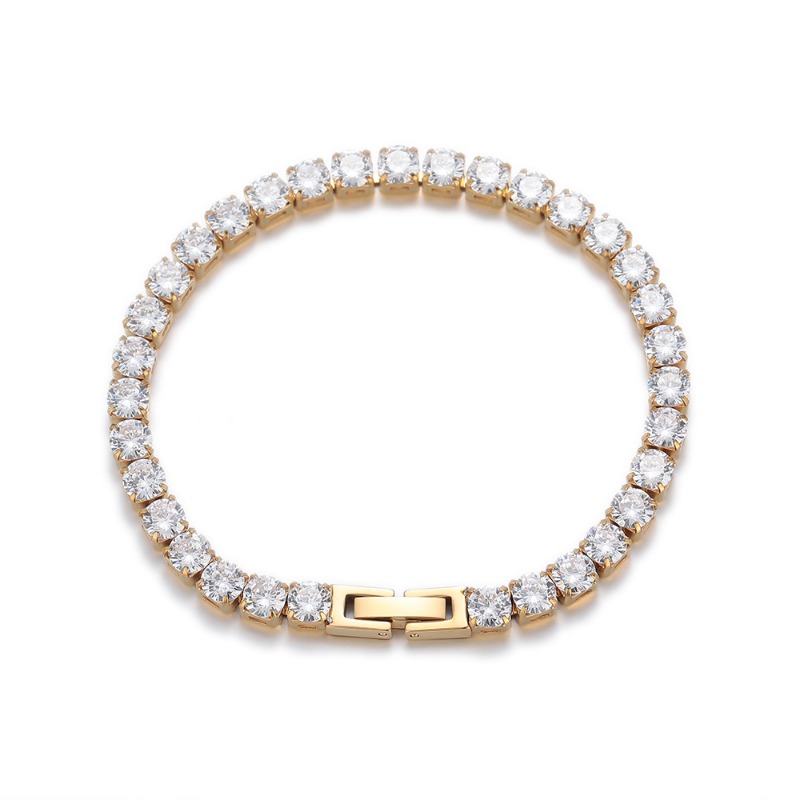 Full-Zircon Encrusted Ti-Steel Band for Women's Accessory Collection