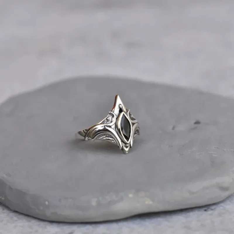 Simple Vintage Bohemian Eye of God Ring Opening Adjustable Index Black Finger Ring S250716