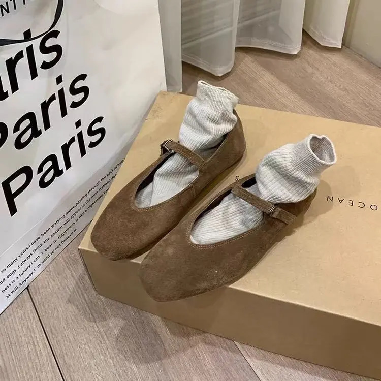 Autumn Fashion Flat Ballet Shoes Women Shallow Ballet Leather Round Toe Female Ballerina Soft Moccasin Mary Janes Shoes 250712