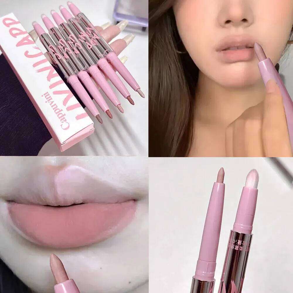 Nude Liner with Brush Cappuvini Korean Style Lip Makeup Long Last Veet Matte Lipstick X250716