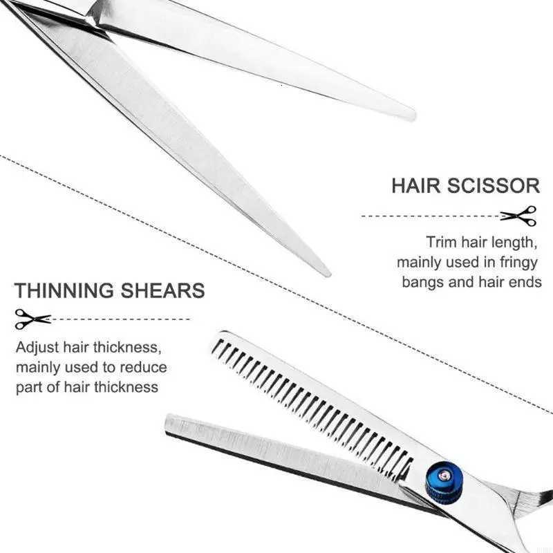 10pcs Hair Scissors 6 Inch Barber Hairdressing Cutting Professional Shear Stainless Steel Thinning Scissors Barbershop W250716