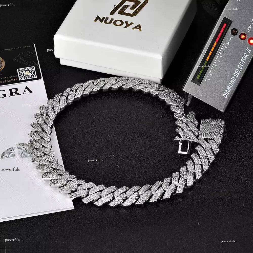 Good Quality Hiphop Jewelry 12mm Moissanite Dia Men's Necklace Cuban k Chain