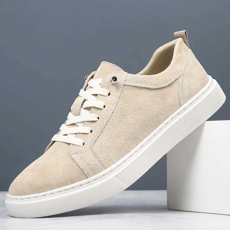 Lightweight soft white soled mens shoes spring new casual shoes mens board shoes thick soled leather shoes genuine leather. W250716