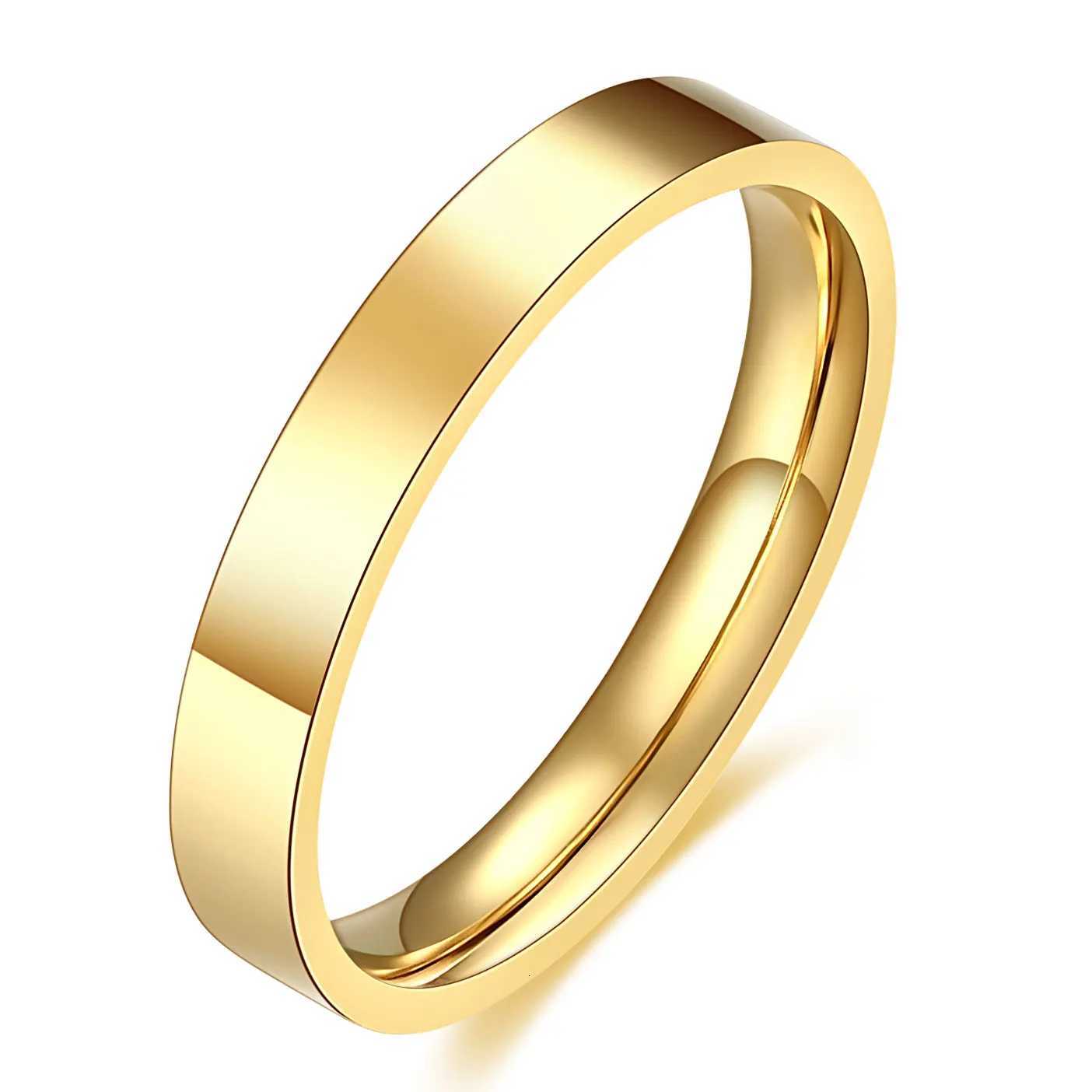 VQYSKO 3mm Gold Color Filled Rings for Women Girls Stacking Stackable Band Thumb Pointer Finger Plain Ring Comfort Fit S250716