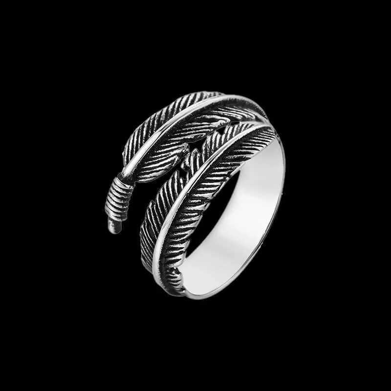 DODO Feather Ring 316L Stainelss Steel Jewelry Punk Style Men Women Adjustable Ring Size 6-13 S250716