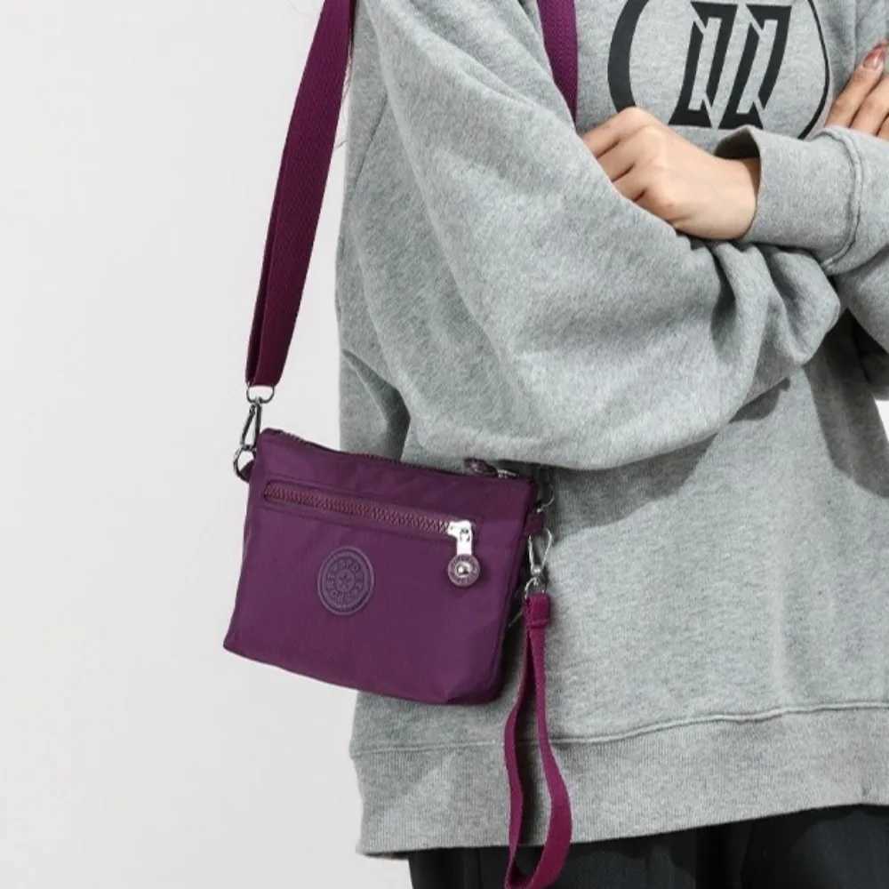 Storage Bag Nylon Zipper Crossbody Bag Solid Color Handbag Canvas Shoulder Bag Korean Style Coin Purse Small Phone Bag Women