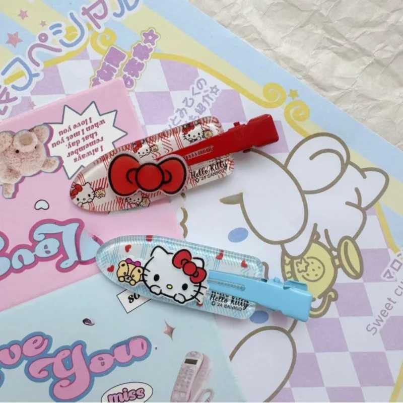 Sanrio 4pcs Japanese Cartoon HelloKitty Seamless Hair Clips for Girls with Broken Hair and Bangs w250716