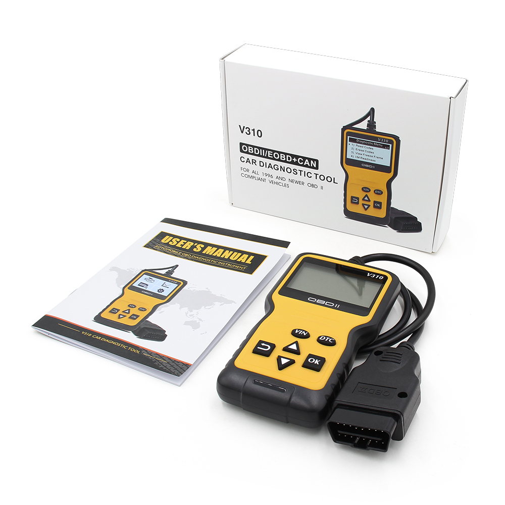 V310 Professional OBD Code Readers Scan Tool OBDII/EOBD Car Engine Fault Code Reader Diagnostic Tool for all 1996 and Newer Car