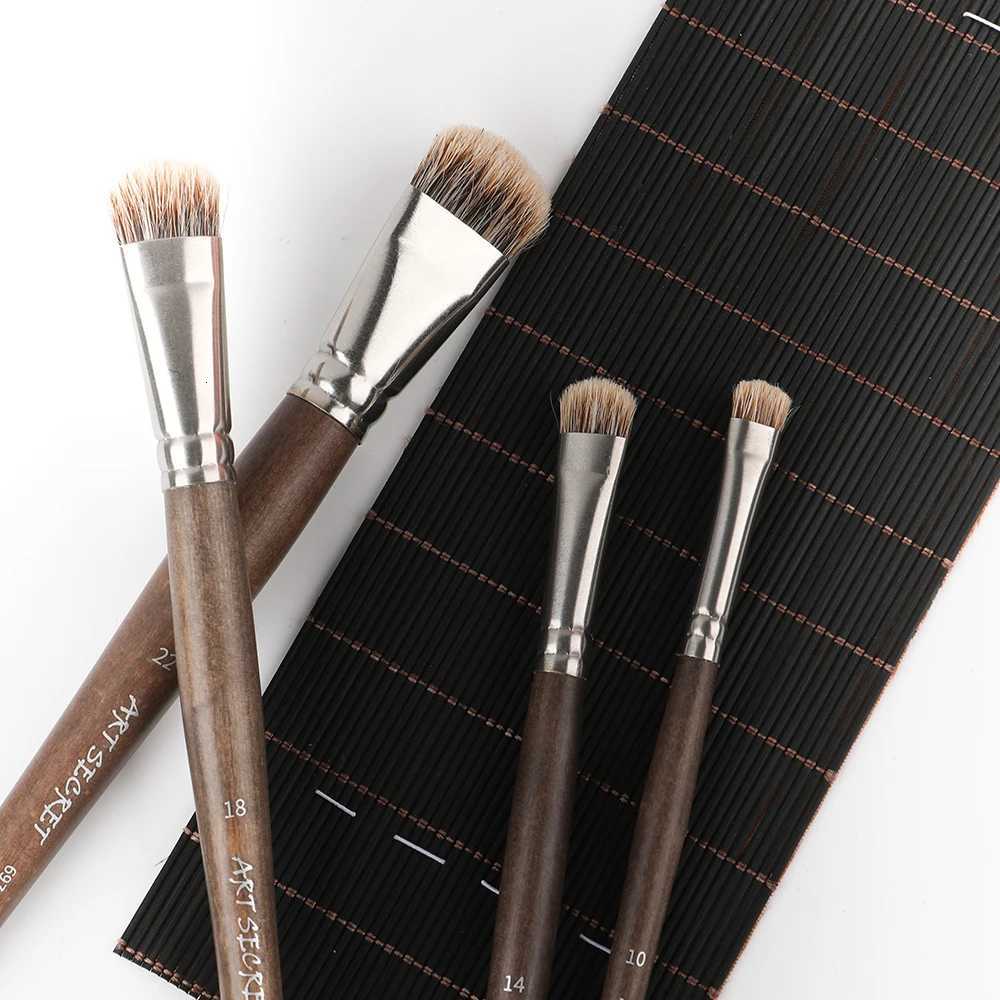 Artsecret 4pcs/set #697 High-Grade Badger Hair Professional Acrylic Paint Brush for Artists for Chinese Art Oil Painting SuppliesXJ2500716