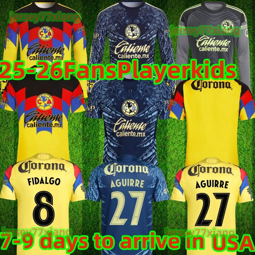 25 26 Club America Soccer Jerseys Liga MX HENRY J.QUINONES D.VALDES 3RD A.ZENDEJAS FIDALGO 20235HOME AWAY Third Maillot Fans Slim Player Version KIDS Football2026