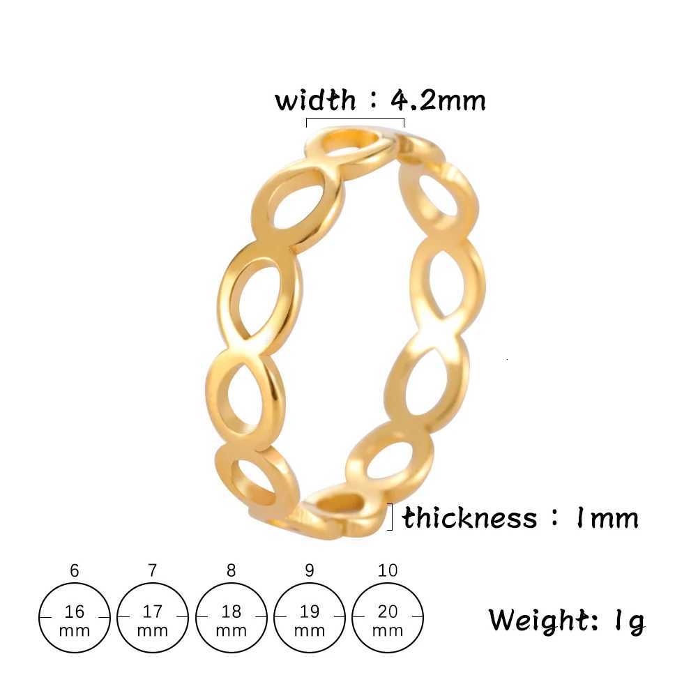 Skyrim Gold Color Hollow Infinity Rings for Women Stainless Steel Engagement Minimalist Geometric Rings Couple Jewelry Wholesale S250716