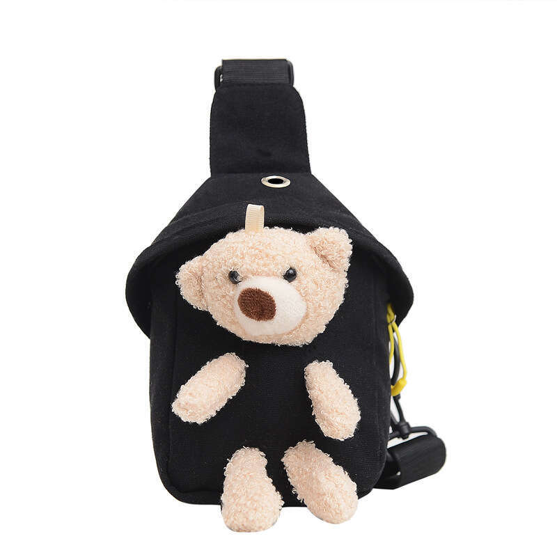 Children's Bags 2025 Winter New Crossbody Cute Bear Chest Korean Style Boys and Girls Mini Canvas Bag Trendy