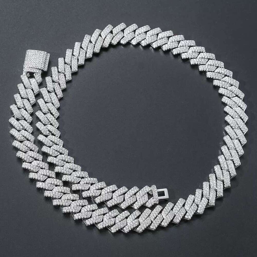 Hip Hop Jewelry 8-20mm Miami Sterling Sier Ice Out Vvs Mossanite Moissanite Cuban Chain Necklace for Men