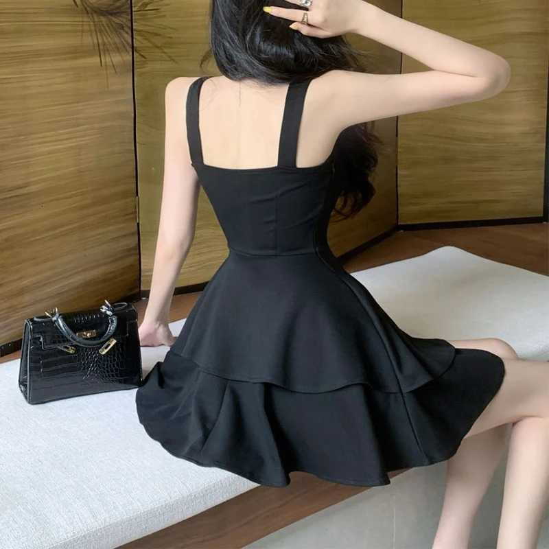Women Sexy Backless Ruched Irregular Elegant Party Dresses Summer Strap Sleeveless High Waist Slim Sweet Club Mini Dress Vestido R250716