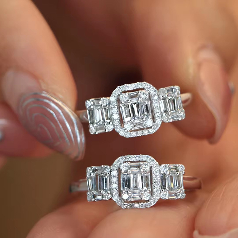 Choucong Brand Wedding Rings Luxury Jewelry 925 Sterling Silver T Princess Cut White Topaz CZ Diamond Gemstones Party Eternity Engagement Band Ring Gi