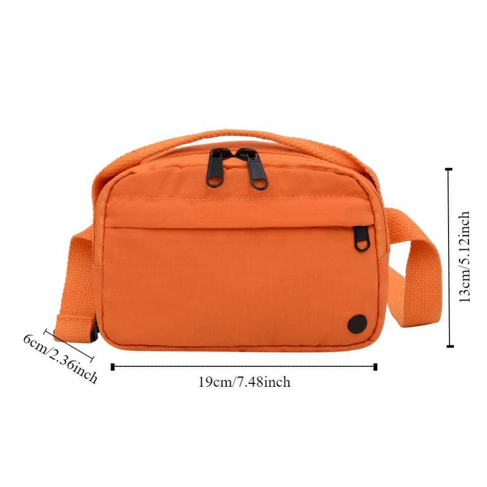 Fanny Packs Nylon Square Bag Large Capacity Korean Style Sling Crossbody Bag Solid Color Zipper Versatile Waist Pack Sport Bag