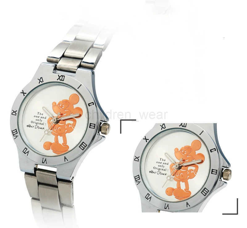Disney New Disney Mickey Mouse Minnie Gold Silver Watch Childrens Boys Girls Watches Steel Students Quartz Adult Watch Birthday Gift W20250716