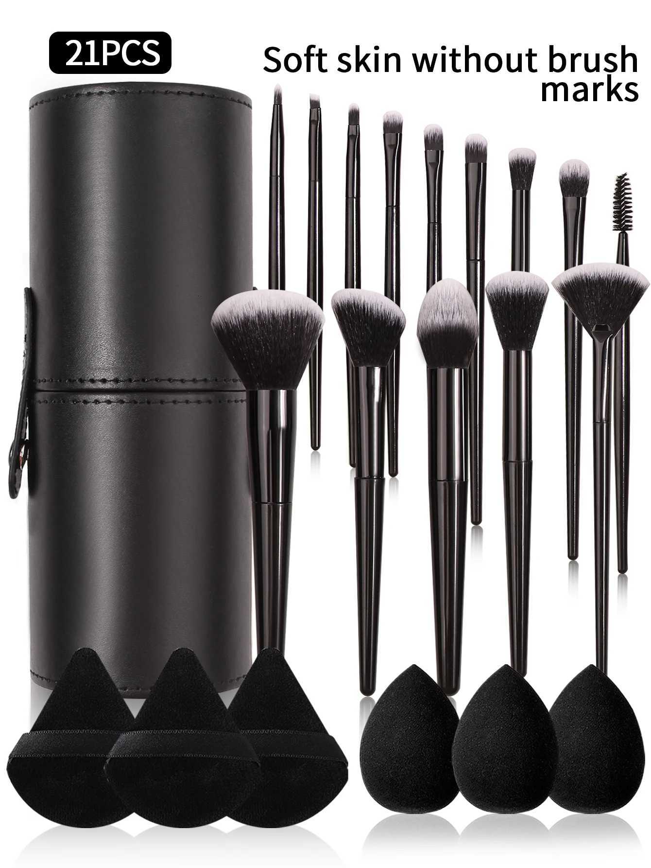 Black Makeup Brush Set Professional Super Soft Detail Brush Blush Brush Foundation Concealer Eyeshadow Brush Women Beauty Tool XJ2500716