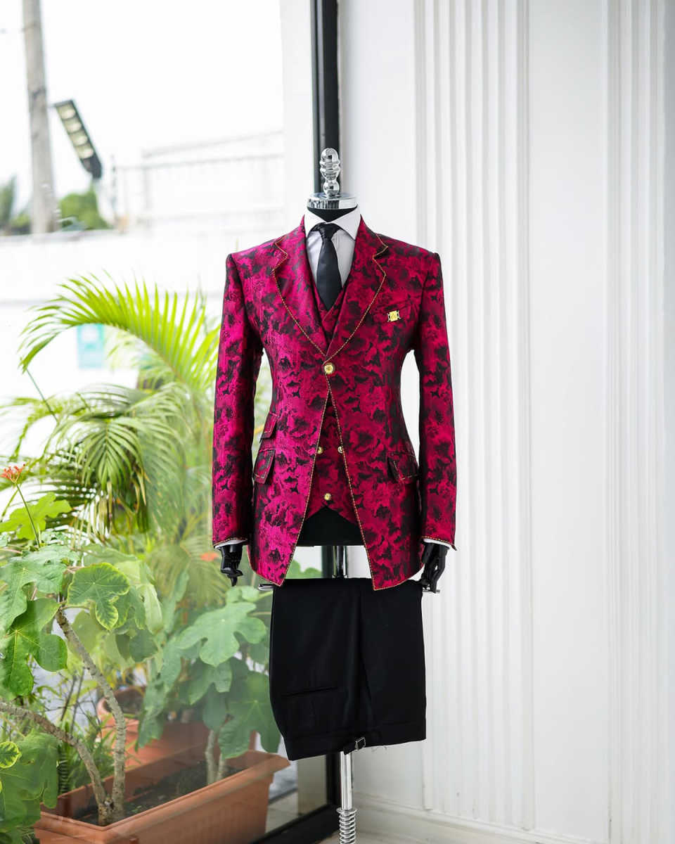 Jacquard Wedding Men Suits New Fashion Suit Fit Slim Tailor-Made Groom 3-PCS Coat Vest Pant Formal Occasions Party Customized M253451