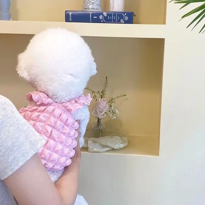 Summer Thin Pet Dog Vest Bubble Strap Small Clothes Chihuahua Bichon Frise T Shirts Cat Costume Cute Puppy 250711