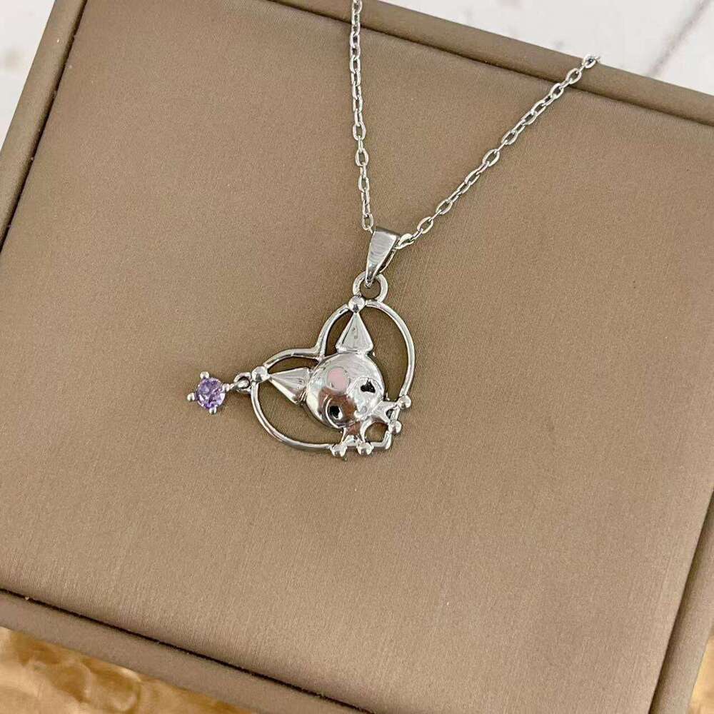 Cute Cartoon Doll Necklace For Women, Light Niche Design, Student Titanium Steel Collarbone Chain, 2024 Winter New Model 4F6
