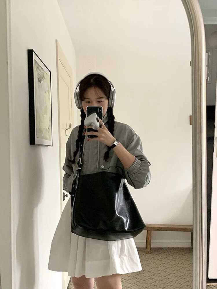 Trendy Large Capaci Casual Womens Bag Li Cha 2025 Korean Sle Crossbody Oil Wax Leather Single oulder Tote Bag