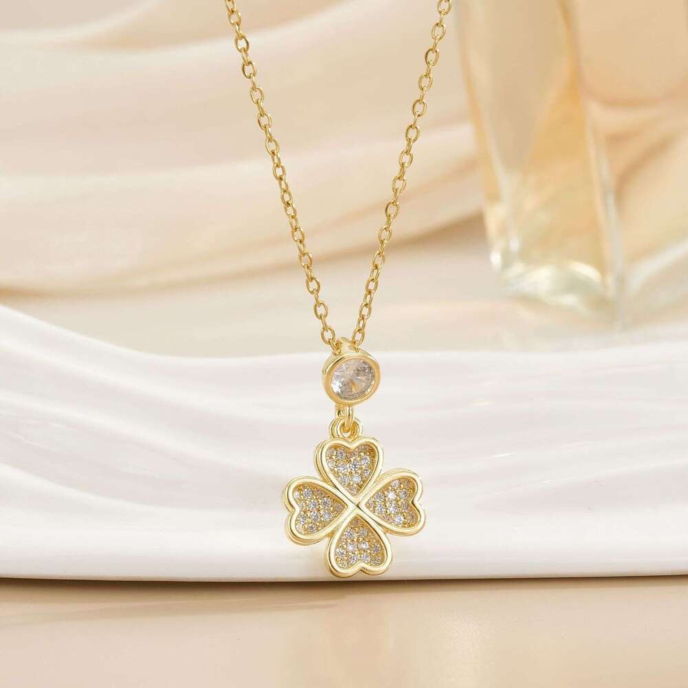 Light Titanium Steel Necklace For Women, Non-Fading Versatile High-End Pendant, Niche Design Simple Clavicle Chain, Autumn Winter Accessories Ffa