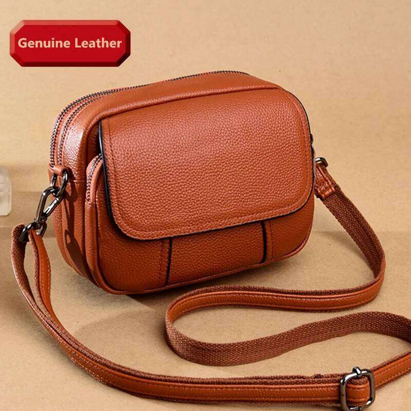 Genuine Leather Women's Casual Fashion Messenger Small Shoulder Bag Crossbody Bags For Real Cowhide Women Handbags