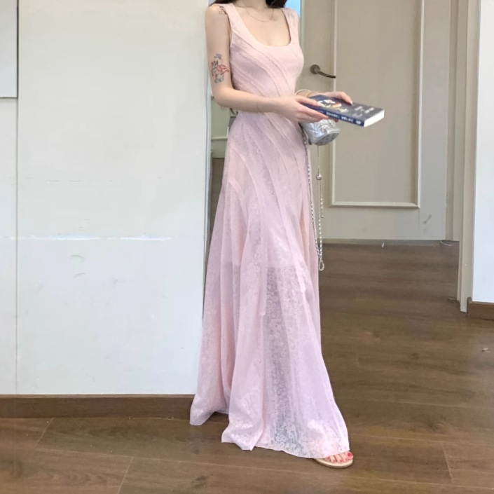 X105 new sexy see-through dress with suspenders