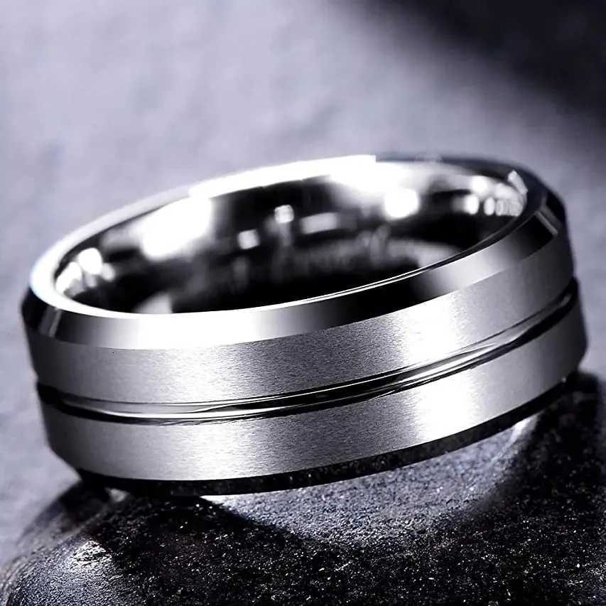 Fashion 8mm Silver Color Stainless Steel Rings For Men Women Never Fade Wedding Engagement Men Rings Party Jewelry Accessories S250716