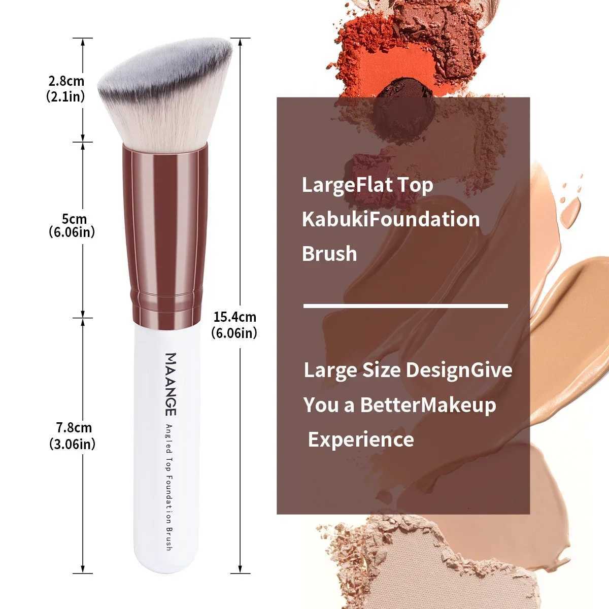 2PCS Foundation Makeup Brush Set Flat Angled Kabuki Powder Blush Brush For Liquid Soft Bristles Cosmetic Makeup Tools XJ2500716