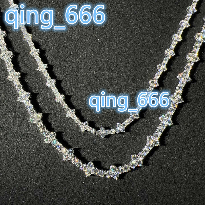 Cross Shape Silver Real Gold Plated Hip Hop Jewelry D VVS Moissanite Diamond Cross Cluster Tennis Fashion Charm Bracelets