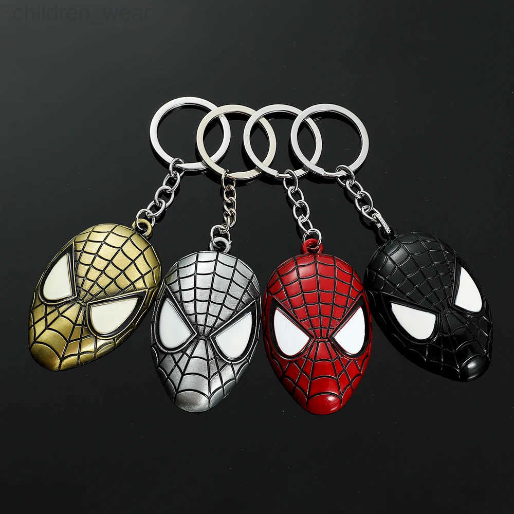 Disney Marvel Spiderman Keychain Y2k Anime Avengers Alloy Spider Mask Keyrings Boys Mens Pendant Key Chain Accessories Gift W20250716