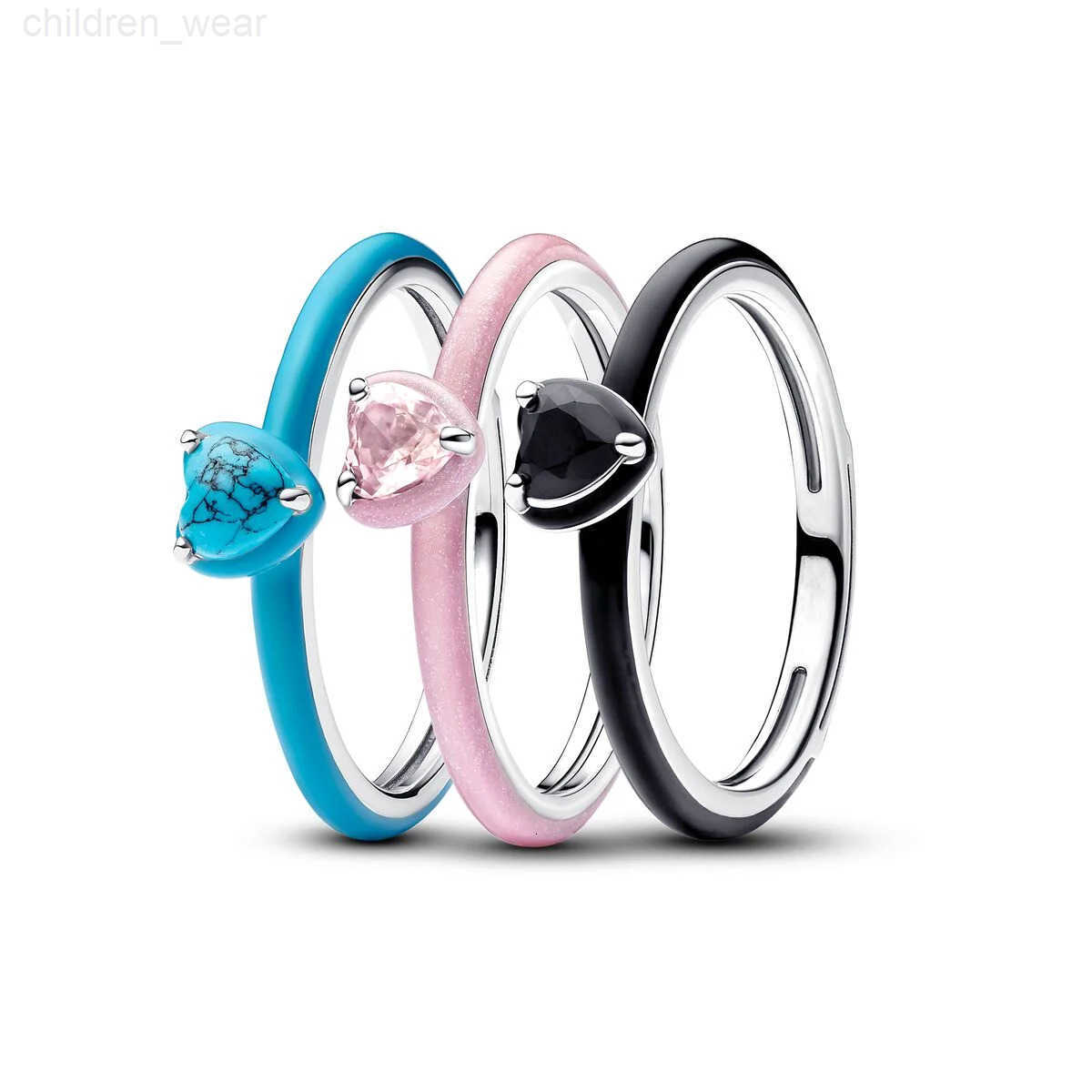 Disney New ME Black Pink Chakra Heart Turquoise-colored Heart Stone Ring For Women Gift Original Ring DIY Fine Jewelry 2025 W20250716