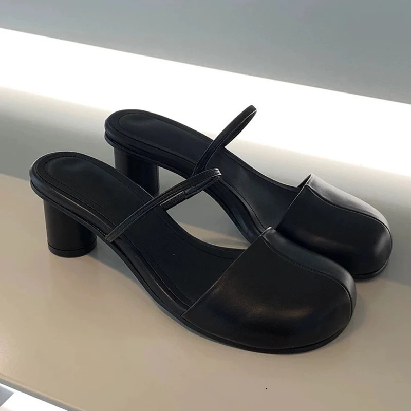 Summer Cover Toe Women Mules Slippers Elegant Slip On Singbacks Slides Ladies Outdoor Street Style Sandalias 250712