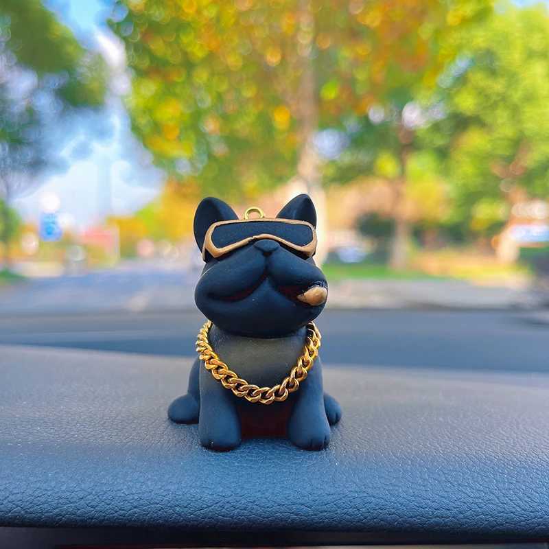 Anime Personality Bulldog Car Interior Decoration Trend Sunglasses Bulldog Auto Center Console Ornaments For Car Accessories S25716