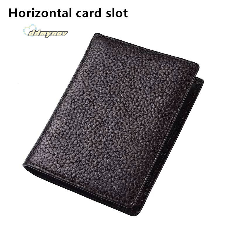 Classical Cowhide Leather Mens Wallets ID Credit Card Holders Short Coin Purses Money Bag Clip Driver License Cover ddmynov