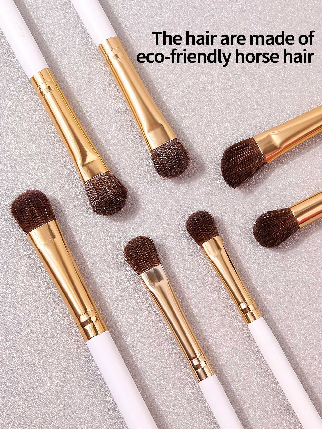 7Pcs Eyeshadow Makeup Brushes Set Natural Animal Horse Pony Soft Hair Cosmetics Blending Smudge Shader Brush Beauty Kit XJ2500716