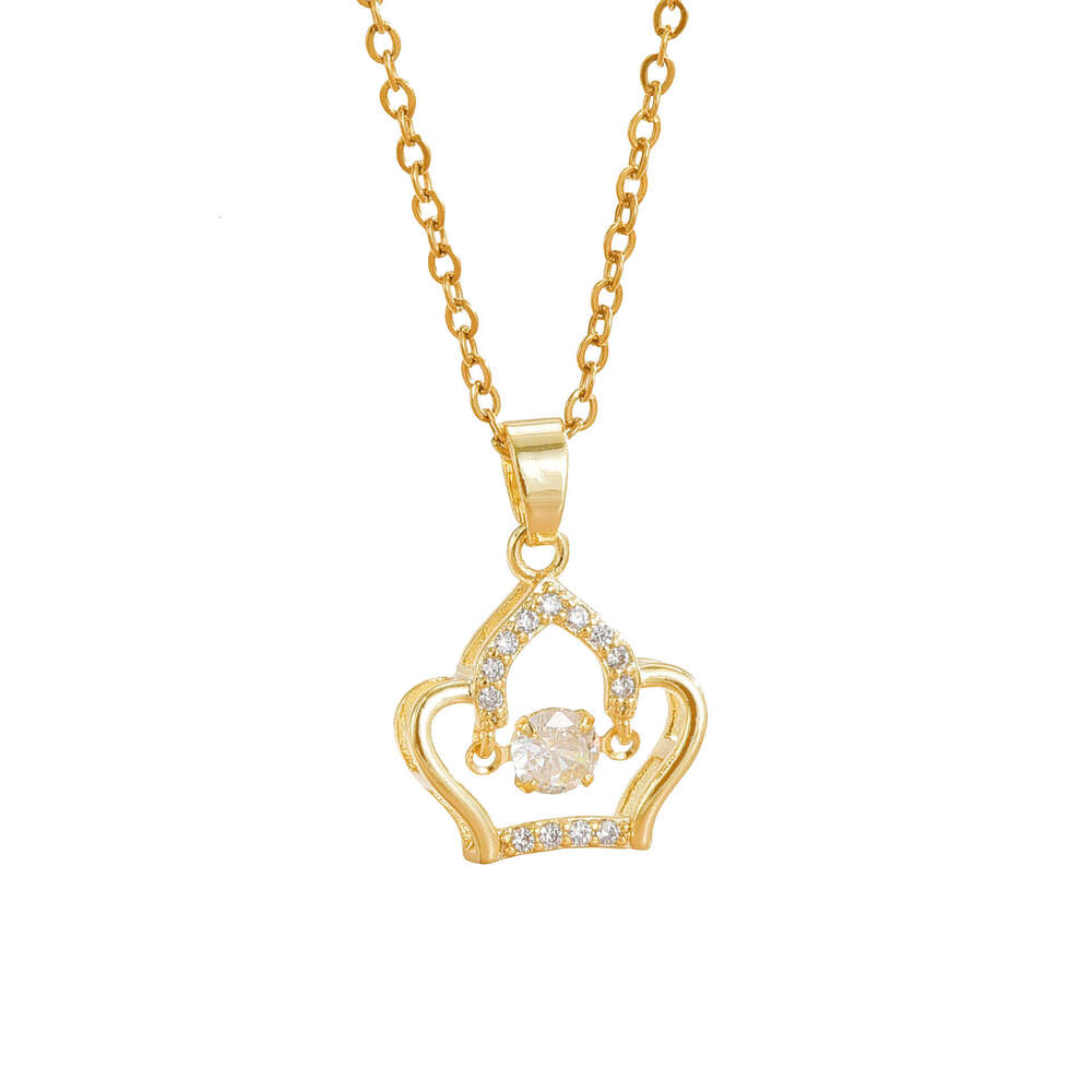 Tiktok Smart Series Crown Titanium Steel Necklace Light Fashion Niche Design High-End Clavicle Chain 9E6
