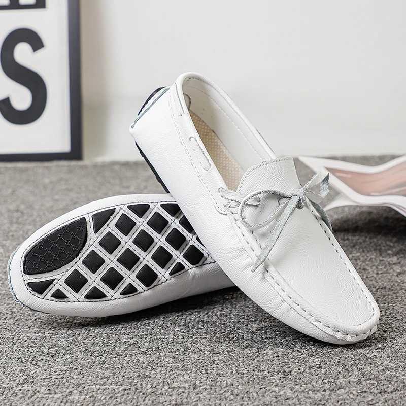 Spring Leather Shoes Casual Loafers Mens Soft Soled Brand Comfortable Flat Bottom Outdoor Walking Casual Shoes for Men W250716