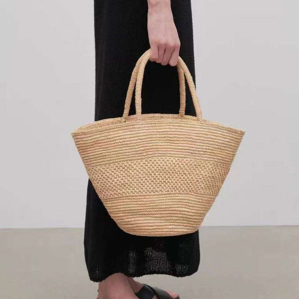 Summer Raffia Beach for Women Handbag Bohemian Woven Straw Vacation Bucket Bag Handmade Shoulder Bags Shopper Tote NEW