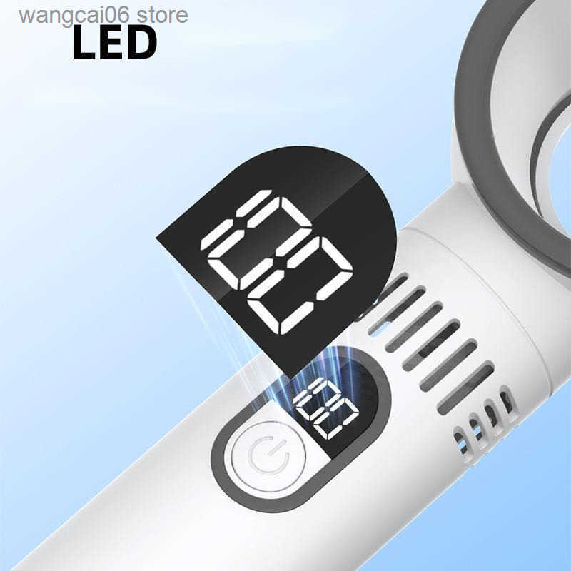 New 100-Speed Bladeless Fan with Digital Display High-Speed USB Portable Desktop Fan with Strong Wind H250716