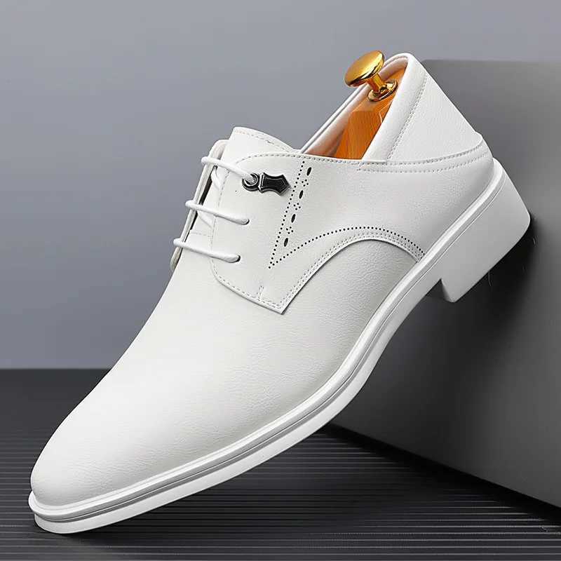 Spring/Summer New Men Shoes Comfy Luxury White Black Men Casual Shoes Lace Up Business Style Dress Shoes Men Loafer Shoes Y250715